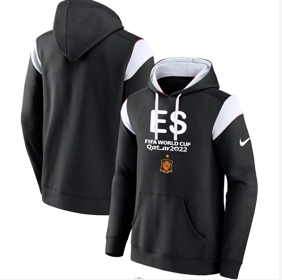 Men's Spain Black 2022 FIFA World Cup Soccer Hoodie Men's Spain Black 2022 FIFA World Cup Soccer Hoodie